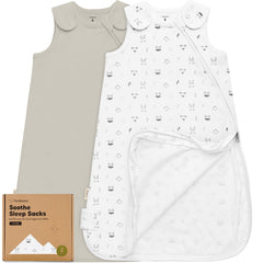 KeaBabies 2Pack organic sleep sack front view promotes safe, breathable sleep for infants