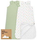 KeaBabies 2-pack sleep sacks with roarsome print and zip closure for quick diaper changes.