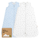 KeaBabies 2-pack snooze sleep sacks on infant, wearable blanket for restful nights.