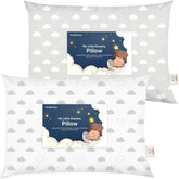 KeaBabies 2-pack toddler pillow unpacked for travel comfort