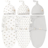 KeaBabies 3Pack Swaddles with Hats pack shot promotes secure wrapping for calmer newborn sleep