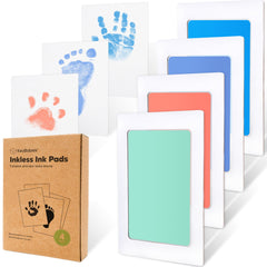 KeaBabies 4-pack inkless baby hand imprint kit for clean, mess-free keepsakes.