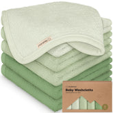 KeaBabies 6-pack washcloths pack shot showing soft 10x10 size for baby baths