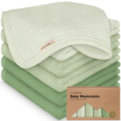 KeaBabies 6-pack washcloths pack shot showing soft 10x10 size for baby baths