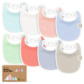 KeaBabies 8-pack organic bibs in spring design for versatile daily styling.