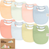 KeaBabies 8-pack bibs with unisex design for boys and girls.