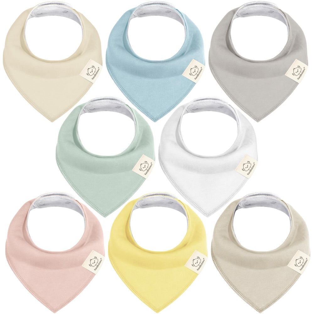KeaBabies 8-pack bandana bibs in Dawn for versatile outfits and drool protection.