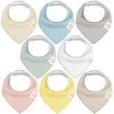 KeaBabies 8-pack bandana bibs in Dawn for versatile outfits and drool protection.