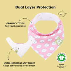 KeaBabies bandana bibs dual-layer absorbent with organic cotton and fleece backing