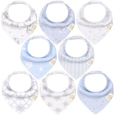 KeaBabies 8-pack constellation bandana bibs shown together for versatile outfits and protection