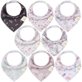 KeaBabies 8-pack organic baby bandana bibs packshot shows versatile drool protection and style.