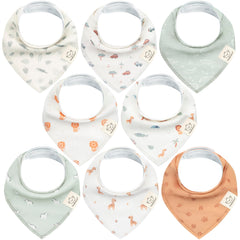 KeaBabies 8-pack bandana bibs Wilderness print—drool management for babies.
