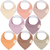 KeaBabies 8-pack organic baby bandana bibs mauve provide soft comfort and drool protection.