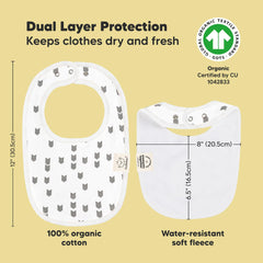 KeaBabies organic cotton bib close-up emphasizing soft touch and fibers