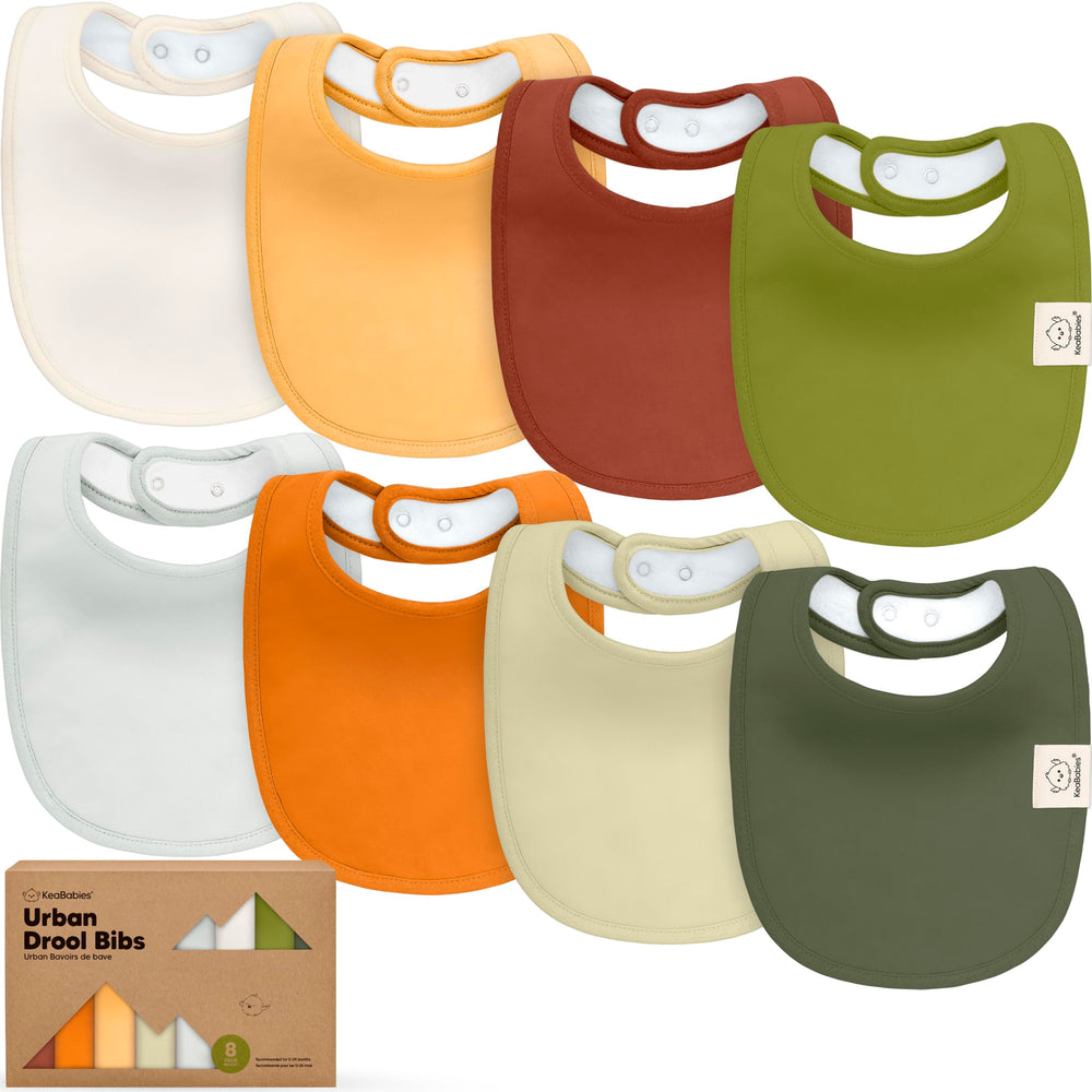 KeaBabies 8-pack organic baby bibs closeup showing soft cotton material