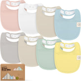 KeaBabies 8-pack organic bibs in dawn protect against drool and messes.