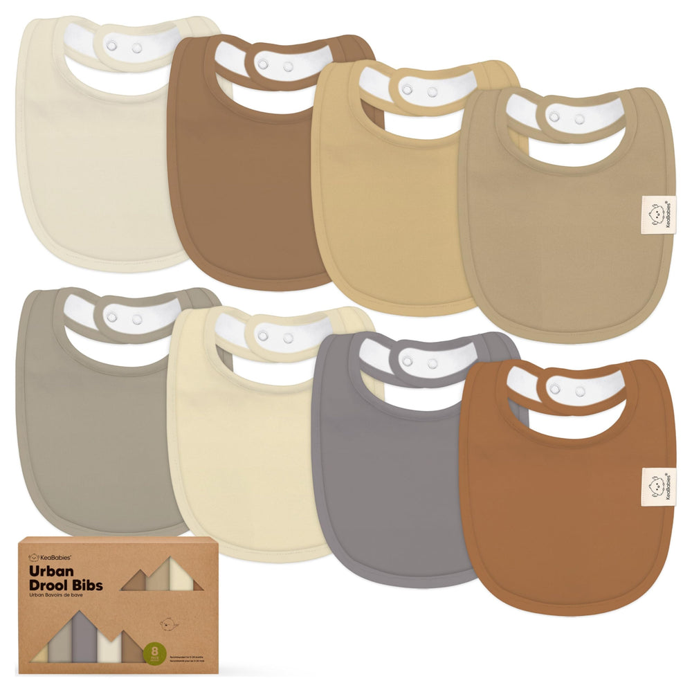 KeaBabies 8-pack organic baby bibs terracotta packshot for easy unisex styling