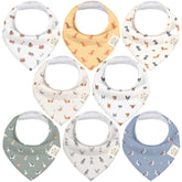 KeaBabies 8-pack bandana bibs in gift box for newborn drool at mealtime.
