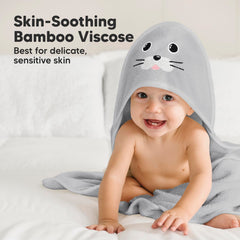 KeaBabies 3x absorbent bamboo towel dries quickly after splashes