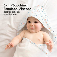 KeaBabies absorbent towel three-times: fast-drying after bath time.