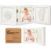 KeaBabies Alpine White handprint frame preserves baby memories for a timeless nursery display