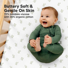 KeaBabies Aereo fitted sheet with snugfit elastic ensures secure, quick changes