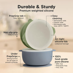 KeaBabies bowls suction-base-hold shows secure grip on smooth surfaces for mess-free feeding.