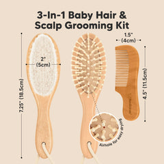 KeaBabies wooden comb with slender teeth for detangling wet or dry hair.