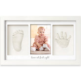 KeaBabies handprint frame Alpine White, a timeless nursery keepsake preserving tiny hands