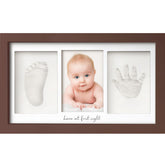 KeaBabies baby handprint frame cedar closeup shows durable keepsake for newborn memories.