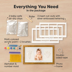 KeaBabies baby handprint kit contents captured for keepsake crafting.