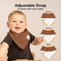 KeaBabies baby wearing bandana bib during teething for drool absorption