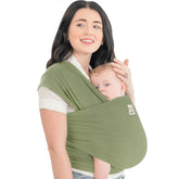 KeaBabies Baby Wrap Carrier shows soft breathable fabric for comfortable daily wear.