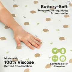 KeaBabies bamboo-viscose sheet offers breathable, temperature-regulated comfort all year.