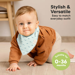 KeaBabies bib with three-stage snaps for adjustable fit from newborn to 36 months.
