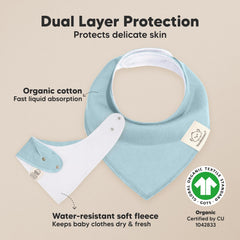 KeaBabies absorption closeup shows dual-layer organic cotton for long-lasting dryness.