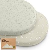 KeaBabies bassinet sheet close-up shows soft bamboo fabric for gentle sleep.