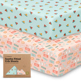 KeaBabies Beach Day crib sheet closeup fabric shows soft organic cotton for gentle naps