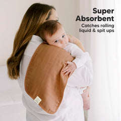 KeaBabies burp cloth size 20x10 highlights generous coverage for messes.