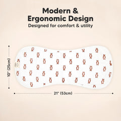 KeaBabies burp cloths feature a figure-8 design for secure shoulder coverage.