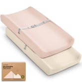 KeaBabies Cameo 2-Pack Changing Pad Cover on a standard 32x16 contour pad for secure diaper changes