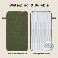 KeaBabies portable changing pad with waterproof surface for easy wipe cleaning.