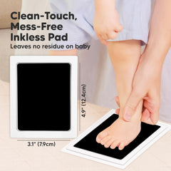 KeaBabies clean-touch inkpad captures baby hand imprint with no ink residue for keepsakes.