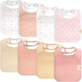 KeaBabies Coast butterfly bibs 8-pack in unisex colors for drool absorption.