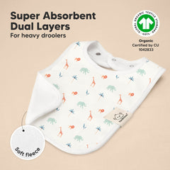 KeaBabies Coast Baby Bibs back view shows water-resistant fleece backing.