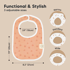 KeaBabies Coast Bib closeup shows organic cotton absorbency for long-lasting dryness.
