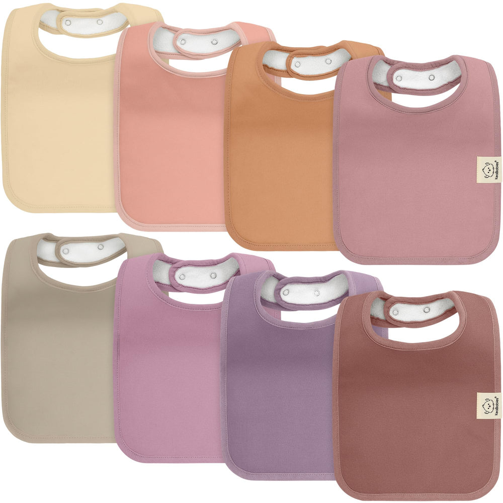 KeaBabies Coast bib mauve folded, showcasing soft cotton for delicate baby skin.