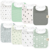 KeaBabies Coast Bibs 8pack showcases unisex Nordic colors and broad coverage for drool protection.