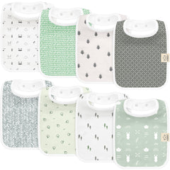 KeaBabies Coast Bibs 8pack showcases unisex Nordic colors and broad coverage for drool protection.