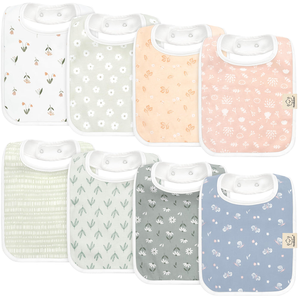 KeaBabies Coast bibs eight-pack in unisex colors protect outfits.